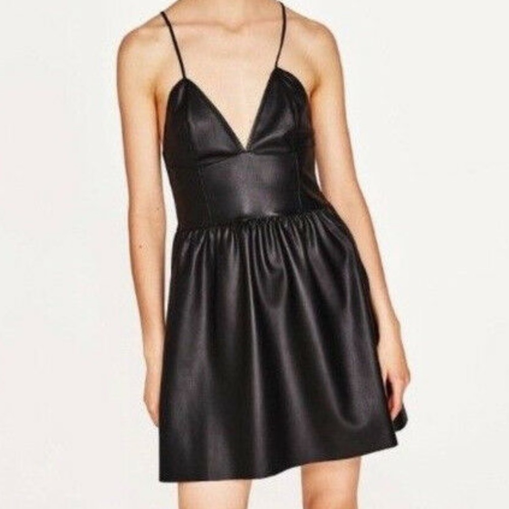 🔥Zara black leather dress